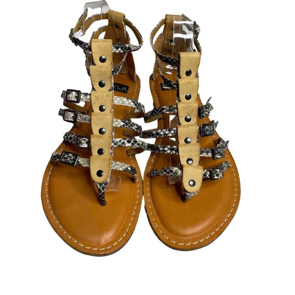 NYLA 7 Sumia gladiator sandals tan snake - Picture 2 of 10